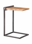 Contemporary Industrial Natural Oak And Steel Side Table