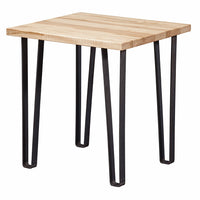 Industrial Style Maple And Black Steel Side End Table