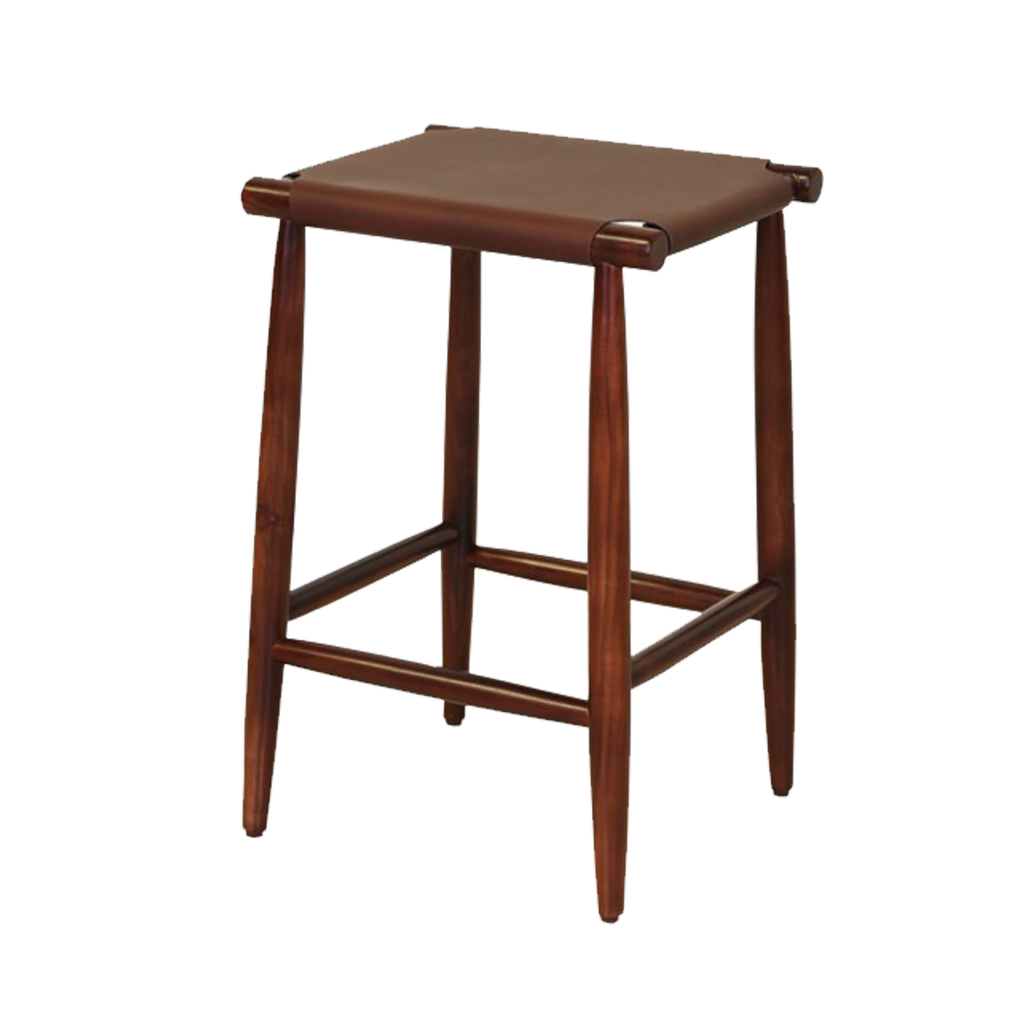 17" X 15.5" X 25.5" Brown Wood Leather Counter Stool