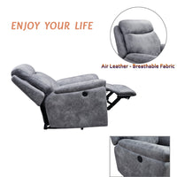 36.2" X 39.37" X 41.7" Grey Air Leather - Power Recliner with USB port
