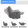 35.43" X 39.37" X 39.8" Light Grey Fabric Glider &amp; Swivel Power Recliner with USB port