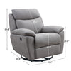 35.43" X 39.37" X 39.8" Light Grey Fabric Glider &amp; Swivel Power Recliner with USB port