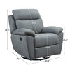 35.43" X 39.37" X 39.8" Grey Green Fabric Glider &amp; Swivel Power Recliner with USB port