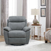 35.43" X 39.37" X 39.8" Grey Green Fabric Glider &amp; Swivel Power Recliner with USB port