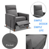 29.52" X 34.64" X 41.7" Dark Grey Fabric Manual Recliner