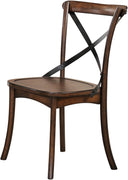 18" X 21" X 35" Dark Oak &amp; Black Wood Side Chair Set2