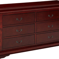 57" X 15" X 33" Cherry Wood Dresser