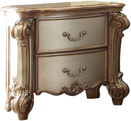 34" X 20" X 30" Gold Patina Bone Patina Nightstand