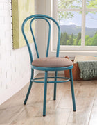 Restaurant Style Arch Back Teal and Taupe Side Chairs Set of 2