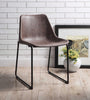 Vintage Look Faux Leather Mocha Brown Side Chairs Set of 2