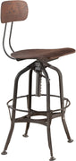 43" Urban Chic Walnut Adjustable Bar Stool