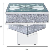 Contempo Glass And Bling End Table