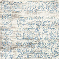 7'x10' Ivory Blue Machine Woven Distressed Traditional Indoor Area Rug