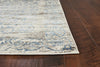 7'x10' Ivory Blue Machine Woven Distressed Traditional Indoor Area Rug
