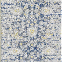 7'x12' Blue Grey Machine Woven Traditional Floral Indoor Area Rug