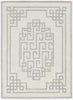 3' x 5' Ivory Grey Geometric Bordered Wool Area Rug