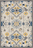 3' x 5' Ivory Mosaic Floral Area Rug