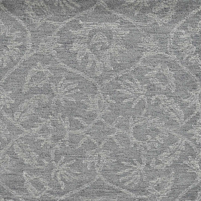 9'x13' Grey Hand Tufted Space Dyed Floral Ogee Indoor Area Rug