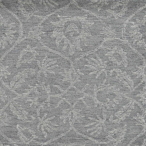 9'x13' Grey Hand Tufted Space Dyed Floral Ogee Indoor Area Rug