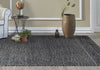 5'x7' Grey Black Hand Tufted Space Dyed Geometric Indoor Area Rug