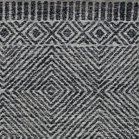 78" X 114" Grey or Black Wool Rug