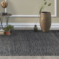 96" X 132" Grey or Black Wool Rug