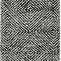 96" X 132" Grey or Black Wool Rug