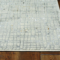 7' Grey Polyester Runner Rug