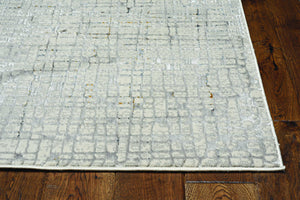 7' Grey Polyester Runner Rug