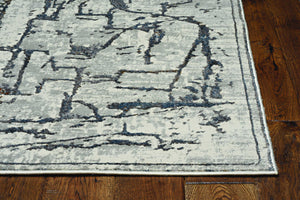 7' Grey Polyester Runner Rug