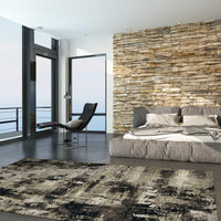 63" X 91" Ivory or Charcoal Polyester Rug
