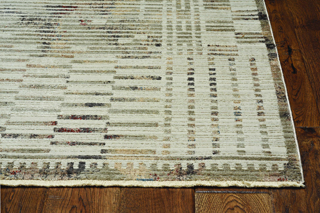 2' x 8' Natural Geometric Bars Runner Rug