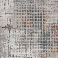5'x8'Grey Brick Machine Woven Abstract Birdseye Indoor Area Rug