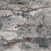 8'x10' Grey Teal Machine Woven Abstract Paint Splatter Indoor Area Rug