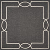 2'x3' Onyx Black Hand Hooked UV Treated Bordered Indoor Outdoor Accent Rug