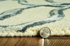 8' Silver Vermicular Hand Tufted Wool With Viscose Highlights Indoor Runner Rug