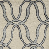 8' Silver Vermicular Hand Tufted Wool With Viscose Highlights Indoor Runner Rug