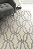8' Silver Vermicular Hand Tufted Wool With Viscose Highlights Indoor Runner Rug