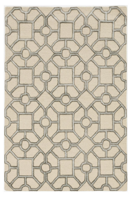 12'x15' Beige Hand Tufted Geometric Indoor Area Rug