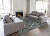 8' Charcoal Silver Diamond Patterned Hand Tufted Wool With Viscose Highlights Indoor Runner Rug