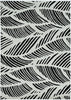 7'x10' Black White Machine Woven UV Treated Palm Tropical Indoor Outdoor Area Rug