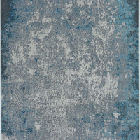 5'x8' Silver Blue Machine Woven Abstract Indoor Area Rug