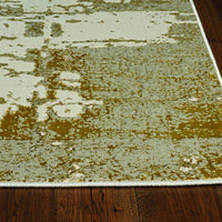 3' x 5' Ivory or Gold Abstract Area Rug