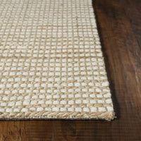 7'x10' Ivory Hand Woven Wool And Jute Indoor Area Rug