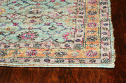2'x4' Spa Beige Hand Woven Jute Traditional Floral Indoor Accent Rug