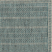 3'x5' Teal Machine Woven UV Treated Scandinavian Indoor Outdoor Rug