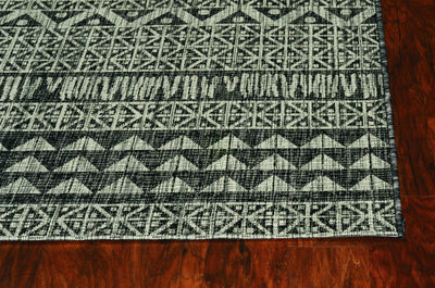 3'x4' Charcoal Machine Woven UV Treated Scandinavian Indoor Outdoor Accent Rug