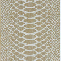 3'x4' Ivory Machine Woven UV Treated Animal Print Indoor Outdoor Accent Rug