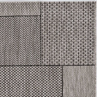 3'x4' Grey Machine Woven UV Treated Geometric Indoor Outdoor Accent Rug