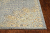 2'x3' Slate Grey Floral Damask Wool Area Rug